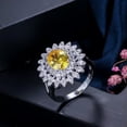 thumbnail image 6 of Yellow Women's CZ Round Cut Silver Plated Engagement Ring Band Size Jewelry Gift, 6 of 8