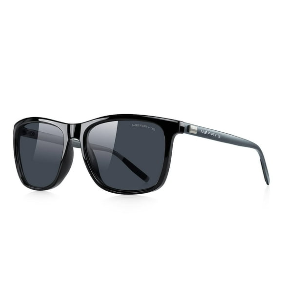 Gafas de sol MERRY'S unisex de aluminio polarizado S8286 negras de 56 mm