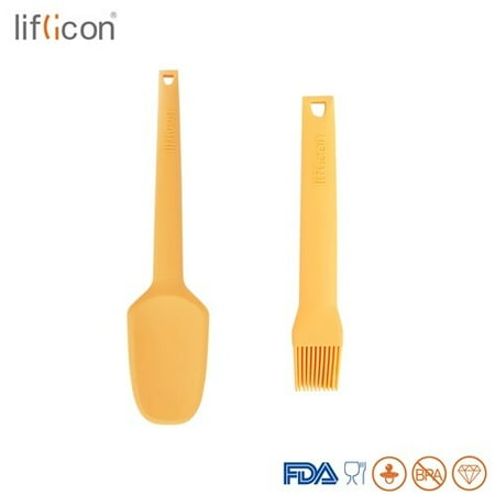 

Liflicon - Silicone Baking Spoon and Brush Set High Heat Resistant Non-stick Dishwasher Safe Cooking Tool with FDA