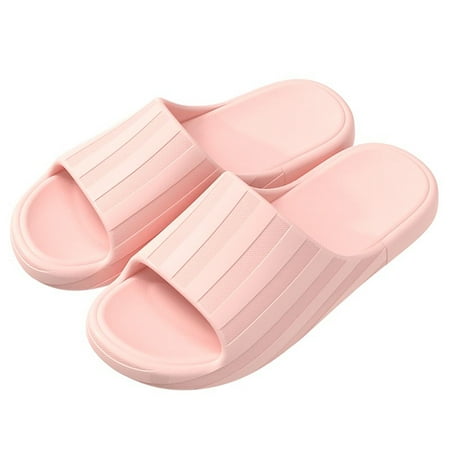 

Ediodpoh Couples Women Men Solid Shower Room Home Non Breathable Massage Soft Sole Quick Drying Slipper Comfortable Flat Shoes Men Slippers Pink 8