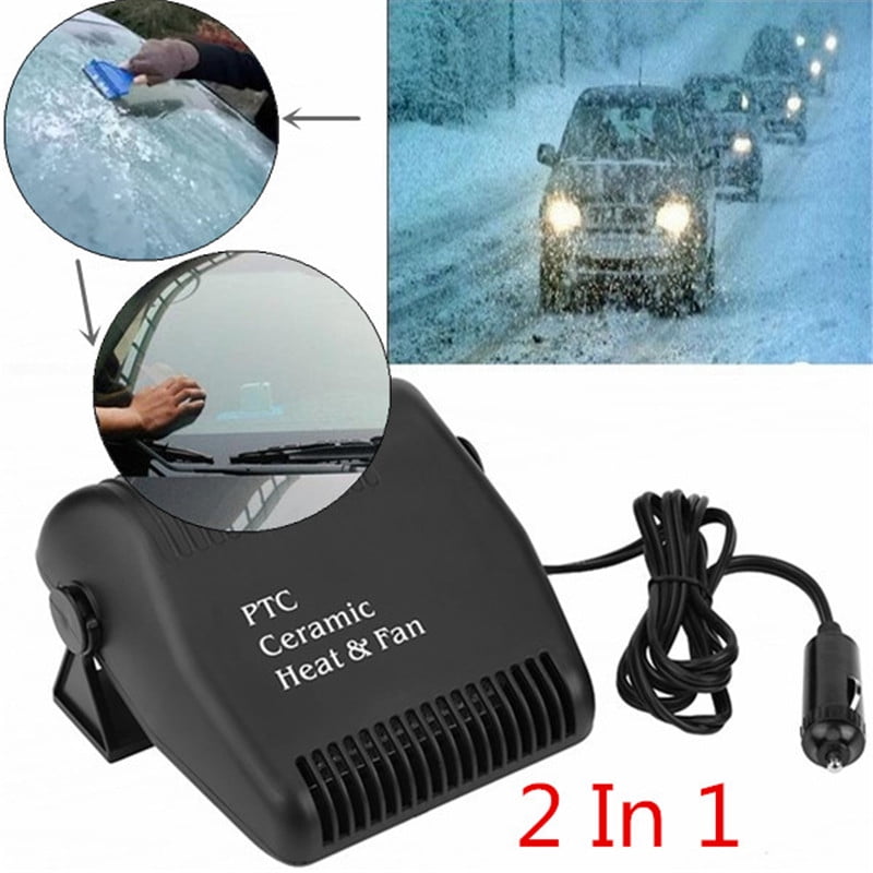 Riiai 12V 300W Car Heaters Universals Car Interior Portable Cooling/Heating Accessories Fan Heaters Defroster Automobile Window Mist Remover Auto Parts Accessories,Black