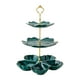 thumbnail image 3 of Soporte de cerámica escalonado para pasteles, decoración del hogar, soporte para postres y pasteles, soporte para té con niveles 3 niveles verde, 3 of 9
