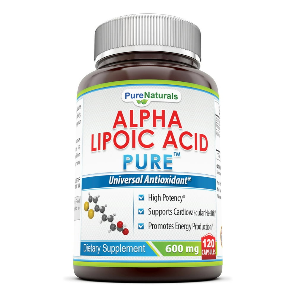 Pure Naturals Alpha Lipoic Acid 600 Mg 120 Capsules