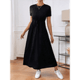 thumbnail image 4 of Women'S Short Sleeve Maxi Dresses Casual Long Dress with Pockets Black S, 4 of 7