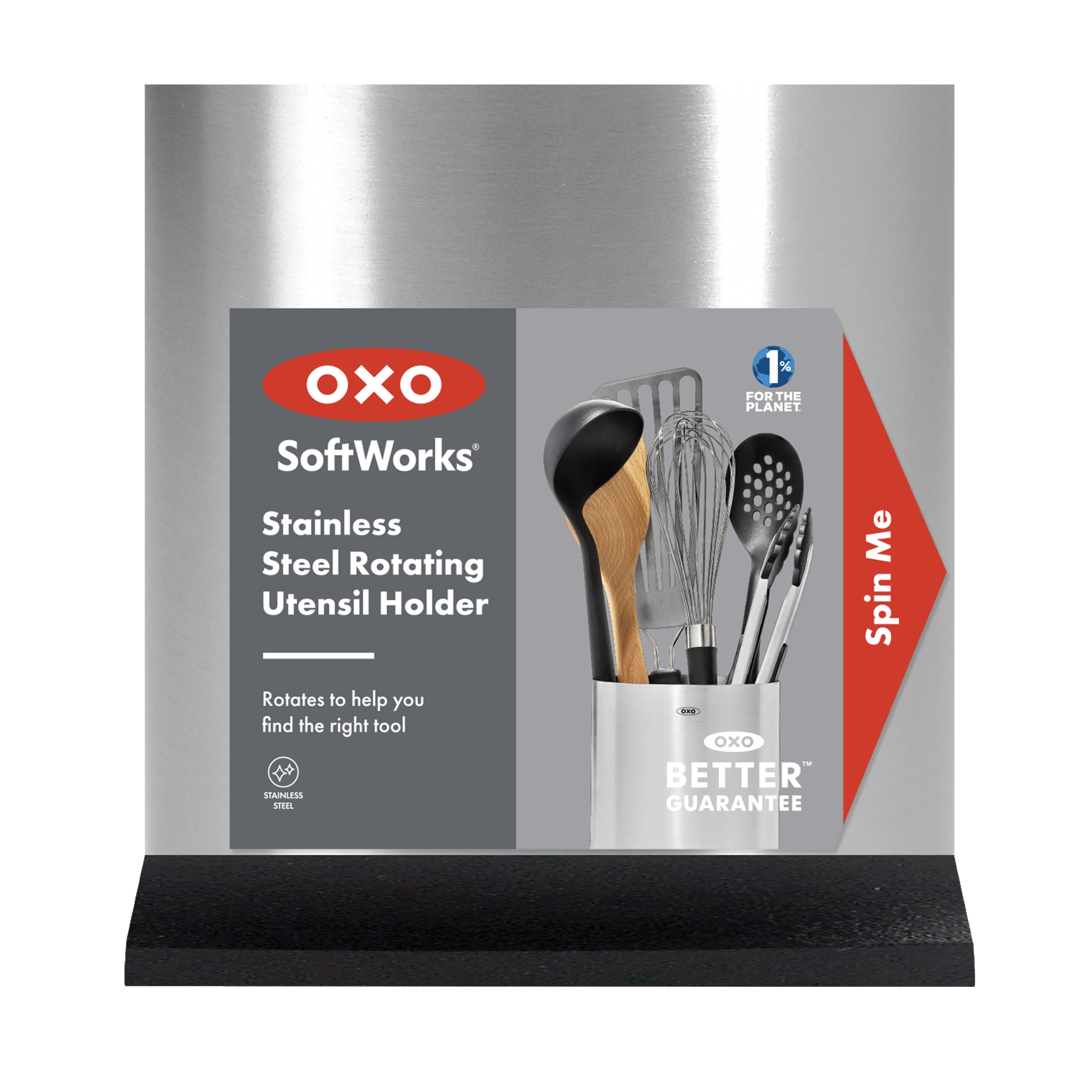 OXO 6-In Stainless Steel Round Rotating Utensil Holder