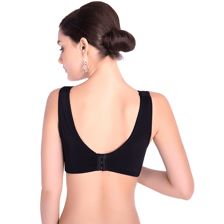 BIMEI Mastectomy Bra with Pockets for Breast Prosthesis Women's Full  Coverage Wirefree Everyday Bra 8418,Black, 34B