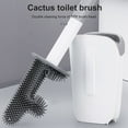 thumbnail image 2 of KEINXS ” Silicone Toilet Brush Cactus Toilet Brush and Holder Set Bathroom Toilet Scrubber Bowl Brush and Caddy Cleaning Brush with Holder Silicone Bristles”, 2 of 10