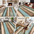 thumbnail image 5 of 5'x8' Area Rugs, Blue Brown Farmhouse Indoor Outdoor Area Rug for Living Room Bedroom, Retro Vintage Wood Washable Bathroom Rugs Kitchen Floor Carpet Mats Home Decor Aesthetic, 5 of 8