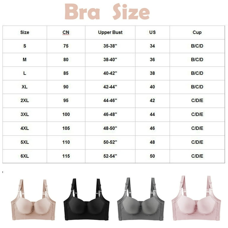 Qcmgmg Plus Size Bras Deep V Full Coverage T Shirt Bras for Women