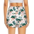 thumbnail image 4 of Xecao's Hawaii Palms for a double-layer running short for women, perfect for gym, tennis, and more, featuring a convenient pocket., 4 of 9