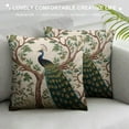 thumbnail image 3 of QZHH  Vintage Garden Pomegranate Fruit Tree Throw Pillow Cover Exotic Bird Peacock Floral Exotic Chinoiserie Blue Decorative Home Sofa Car Lumbar Pillow Case Cushion Cover, 3 of 5