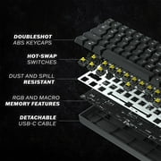 GK61 Mechanical Gaming Keyboard - 61 Keys Multi Color RGB Illuminated LED Backlit Wired Programmable for PC/Mac Gamer ( Gateron Optical Yellow , Blue )