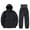 Black, variant on Snowsuit Women Mens Ski Jacket and Pants Set Ski Suit Winter Waterproof Windproof Hooded Snow Coat 2 Pieces Snowboarding Snowsuits