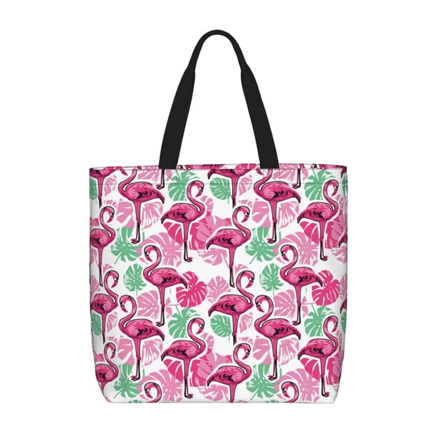 Easygdp Flamingo Bolsa Tote para Mujer, Bolso de Hombro para Trabajo, Playa, Viajes, Compras y Supermercado