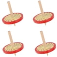 thumbnail image 2 of 4 Piezas De Tapas De Madera Con Patrón De Flores Juego Para Niños Juguete De Regalo - Rojo, 2 of 9