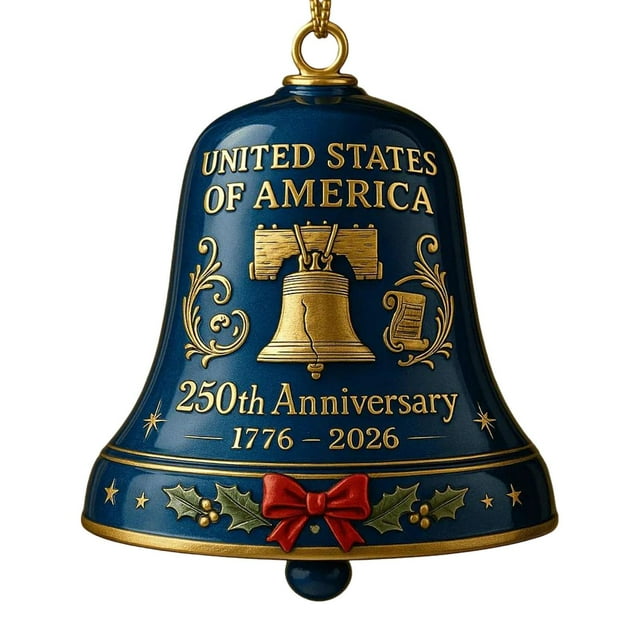 KLKCMS Ornement de Cloche 250e Anniversaire Artisanat pour Fiançailles de l'Action de Grâce Chemins de Foyer Bleu