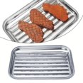thumbnail image 3 of Mosiee Grill Tray Bbq Plate Rustproof Safe Silver 280G 34X 24X 3 Cm Barbecook, 3 of 5
