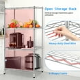 thumbnail image 5 of SYTHERS 4-Shelf Shelving Storage Unit, Metal Organizer Wire Rack for Restaurant Garage Pantry Kitchen Garage, 35.43L" x 13.78"Wx 47.24"H, Chrome Chrome, 5 of 8
