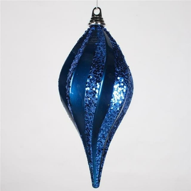 12 in. Sea Blue Candy Glitter Swirl Drop Ornament
