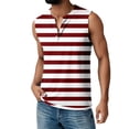thumbnail image 2 of Tank Tops Men Casual Loose Striped Sleeveless V Neck T Shirts Summer Outings Comfortable Lightweight Vest Red L, 2 of 4