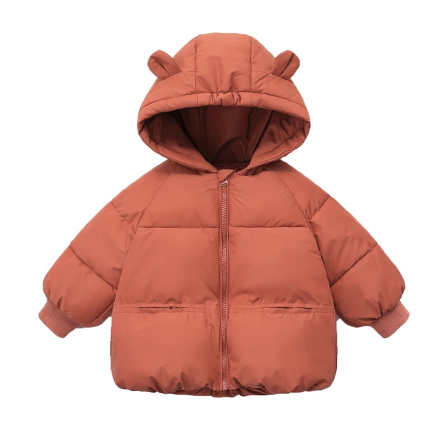 WEIYLL Hauts pour Garçons 2025 Manteaux Rembourrés pour Enfants Automne Hiver Épaissis Manteaux Rembourrés à Capuche avec Oreilles d'Ours Rouges pour 4-5 Ans