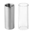 thumbnail image 1 of 2pcs Guitar Finger Slide Kit with Glass Slide Stainless Steel Slide for Guitar Bass, 1 of 7