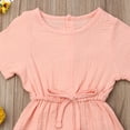 thumbnail image 4 of Lovely Newborn Baby Girls Solid Romper Short Sleeve Jumpsuit Outfits, 4 of 8