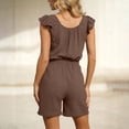 thumbnail image 3 of Square Neck Ruffled Sleeve Romper for Women Elastic Drawstring Waist Casual Short Jumpsuit Lightweight Breathable Design for Spring Summer Wear, 3 of 5