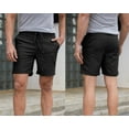 thumbnail image 3 of Dellytop Men's Linen Solid Color Shorts Casual Straight Pants, 3 of 5