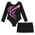 thumbnail image 3 of YONGHS Kids Girls Dance Sports Workout Unitard Biketard Gymnastics Leotard with Booty Shorts Tracksuit Pink 14, 3 of 7