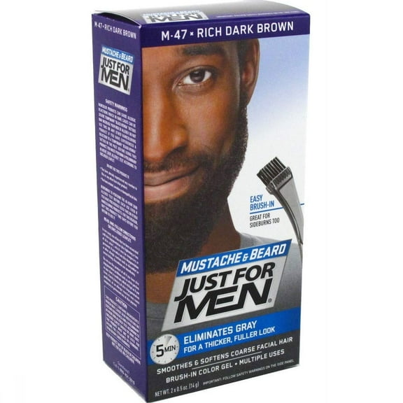 Just For Men Color Gel, Brush In, Mustache & Beard, Rich Dark Brown M 47