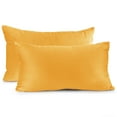 thumbnail image 2 of Clara Clark Plush Solid Decorative Microfiber Rectangle Throw Pillow Cover with Throw Pillow Insert for Couch, Orange, 12"x20", 4 Piece Decorative Soft Throw Pillow Set, 2 of 8