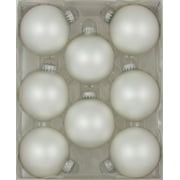 Holiday Time Silver Matte 2 5/8" (67mm) Glass Ball Christmas Ornament 8 Count