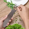 thumbnail image 3 of Herb Stripper Stainless Steel Kitchen Herb Leaf Stripping Tool Metal Herb Pealer LooseLeaf Kale Razor for Kale, Chard, Collard Greens, Thyme, Basil, Rosemary, 3 of 6