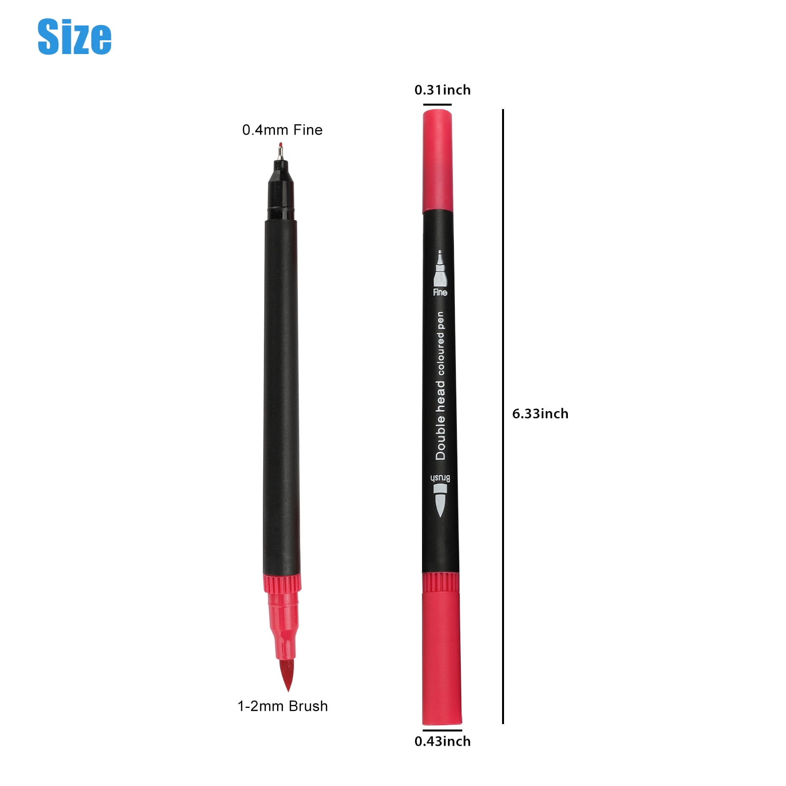 Arteza Dual Tip Brush Pens, 24 Watercolor Calligraphy Markers, Bright and Neon Tones, Nylon Brush and Fine Tip for Illustrati