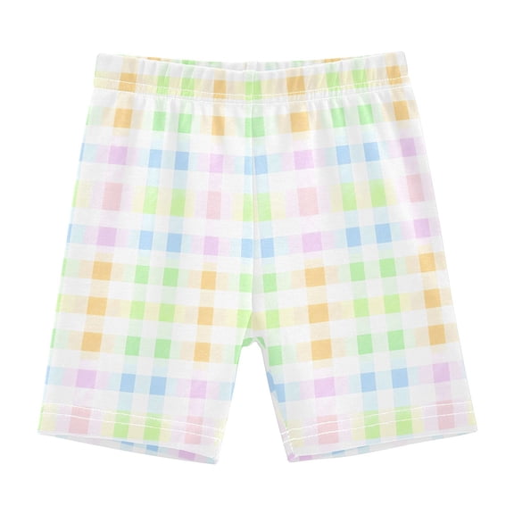 joogoo Pastel Checkered Girls Lined Shorts Bike Dance Bottoms 6T