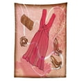 thumbnail image 3 of Ambesonne Heels and Dresses Tablecloth Rectangular Table Cover, Floral Pink, 60"x84", Pink Brown White, 3 of 4