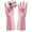 Pink, variant on WNFJR Rubber Dishwashing Gloves - Household Cleaning Gloves for Washing Dishes with Cotton Lining, Reusable Kitchen Gloves - Long-lasting and Non-Slip