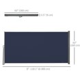 thumbnail image 3 of Outsunny 118" x 63" Retractable Side Awning Folding Privacy Screen Blue, 3 of 10