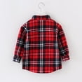 thumbnail image 4 of LEEYNEER Kids Little Boys Girls Baby Red Plaid Flannel Shirt Jacket Long Sleeve Button Down Plaid Flannel Shacket Coat for Girl Boy, 4 of 6