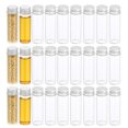 thumbnail image 4 of Frascos de vidrio claros de 15ml, paquete de 20 frascos de muestra de líquido pequeños con tapas de tornillo, botellas a prueba de fugas, frascos vacíos, contenedor de polvo, plateado, 4 of 6