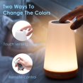 thumbnail image 2 of Lámpara de noche LED colorida, lámpara de noche táctil con 13 colores cambiantes, lámpara de mesa recargable con luz blanca cálida para dormitorio, habitación de bebé y sala de estar, 2 of 8