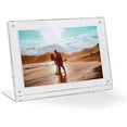 thumbnail image 1 of 10X8 Acrylic Floating Picture Frame - Table Stand With Chrome Magnetic Front Cover To Easily Change Photos - Made In The, 1 of 2