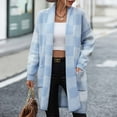 thumbnail image 2 of Herrnalise Women's Oversized Long Batwing Sleeve Cardigan Waffle Knit Sweater Coat Solid Color Button Down Jacket Blue,L, 2 of 9