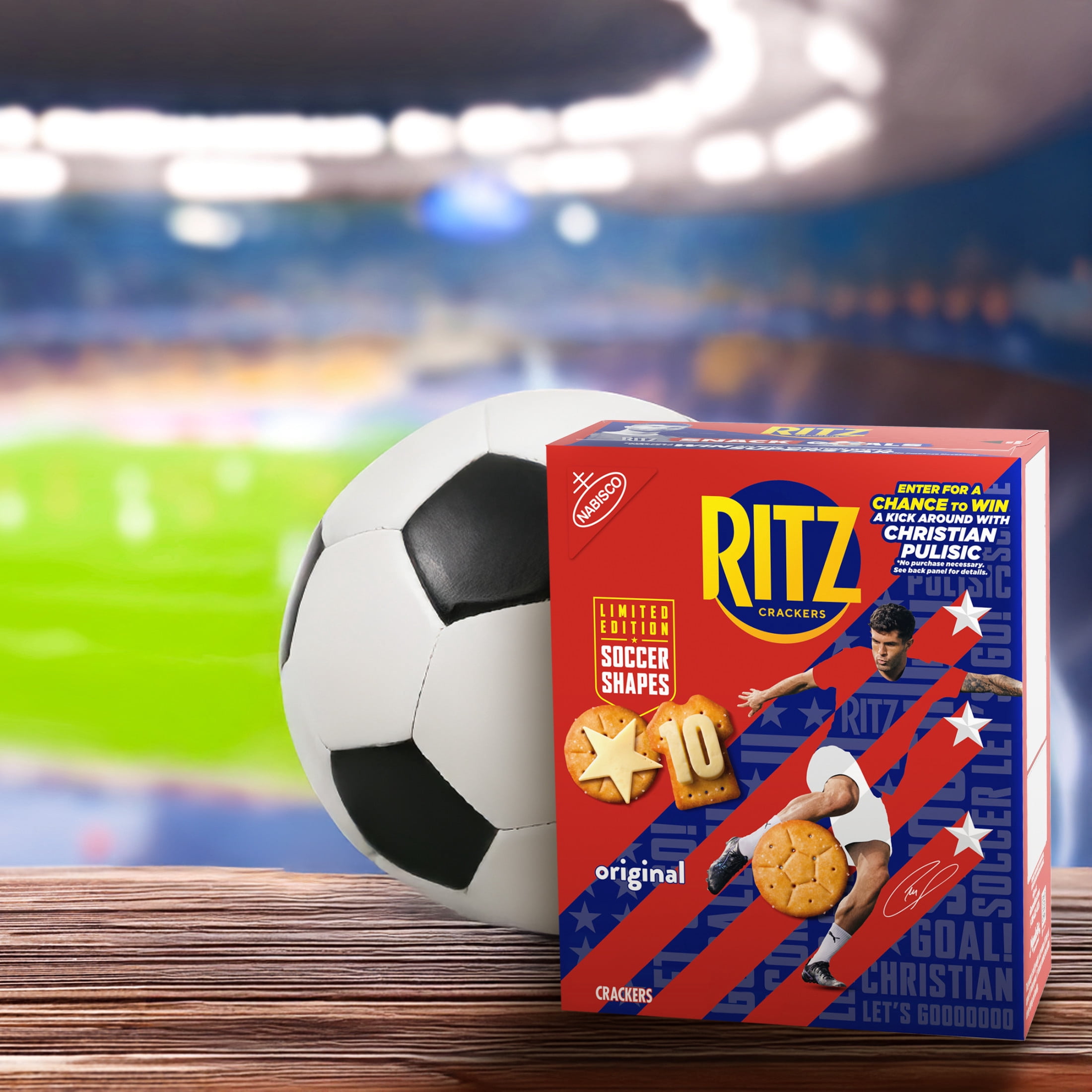RITZ Soccer Shapes Original Crackers, Party Snacks, Limited Edition, 12.3 oz