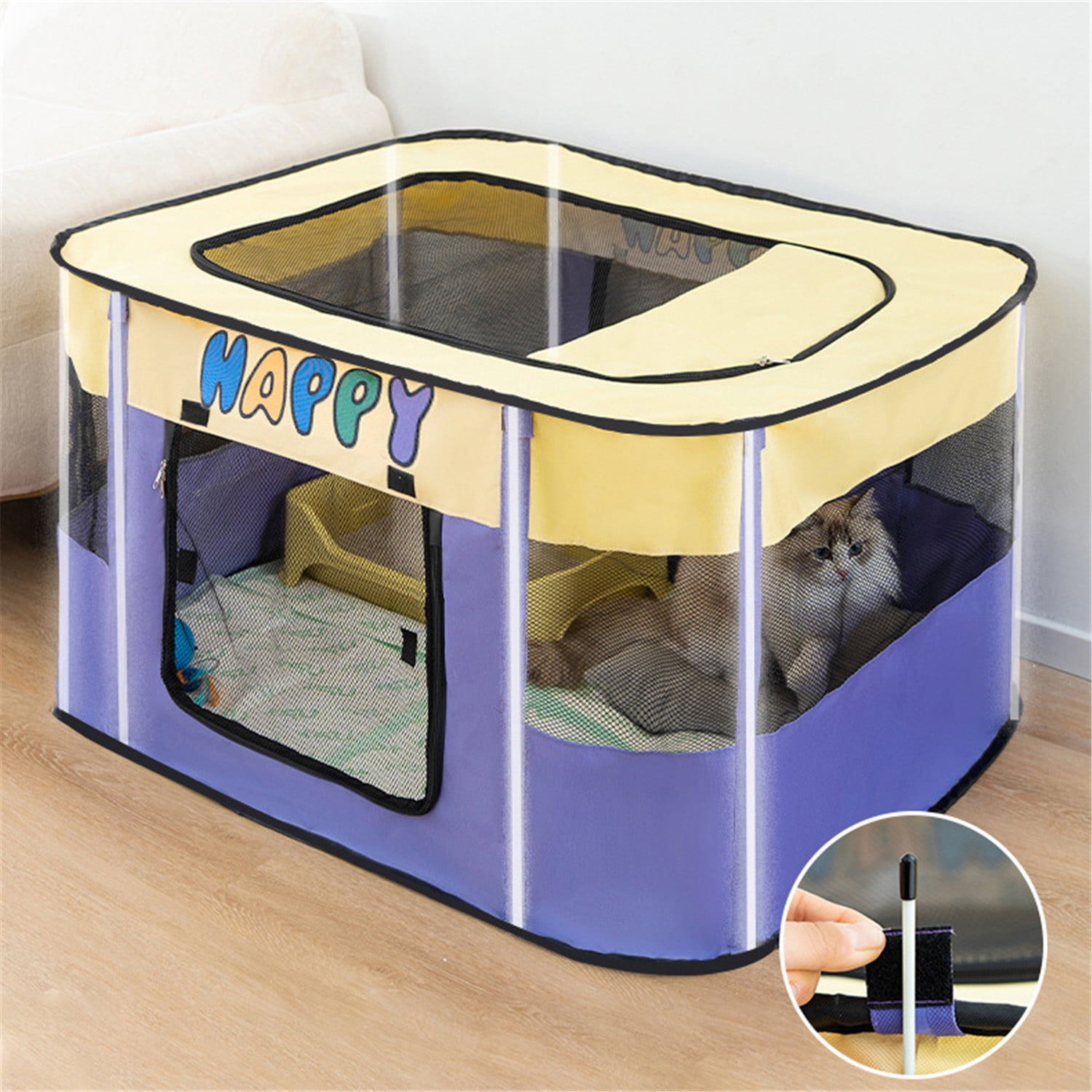 Merkaren Foldable Pet Playpen, cat playpen, Puppy Play Pen for Indoors