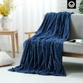 thumbnail image 3 of Malika 100% Cotton Weighted Blanket - 6 Pounds, Calm Sleeping, Dot Velvet Cover, 41" x 60", Navy, 3 of 10