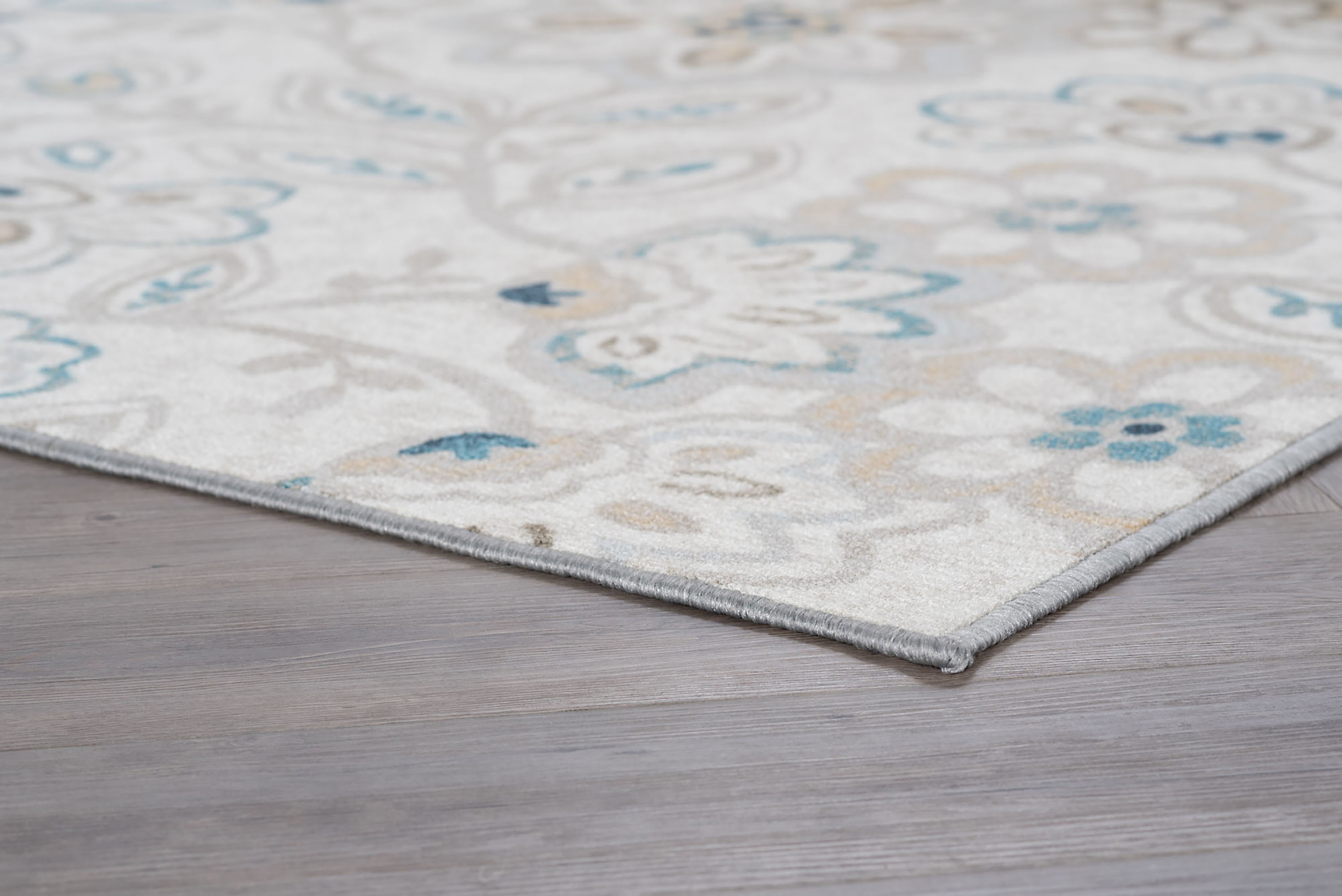 Transitional 4x6 Area Rug (3'11'' x 5'3'') Floral Cream, Gold Indoor Rectangle Easy to Clean