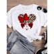 thumbnail image 1 of Disney Leopard Fashion Women Cartoon Print Clothing Bow Mickey Mouse Tee Shirt Casual Love Graphic Short Sleeve T-shirtsS Gao Jinjia LED, 1 of 1