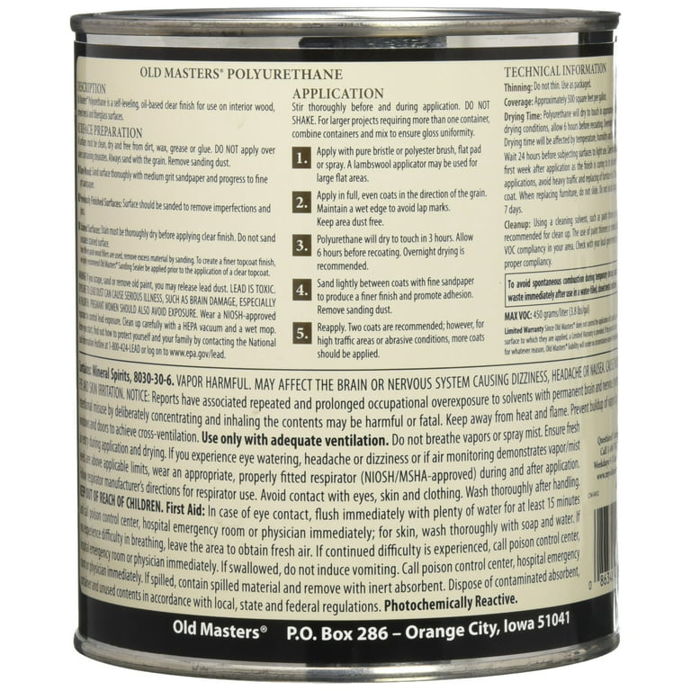 Old Masters Gloss Clear Oil-Based Polyurethane Spray 12 oz